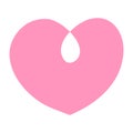Pink Minimalist Heart Icon with Water Drop Shape Royalty Free Stock Photo